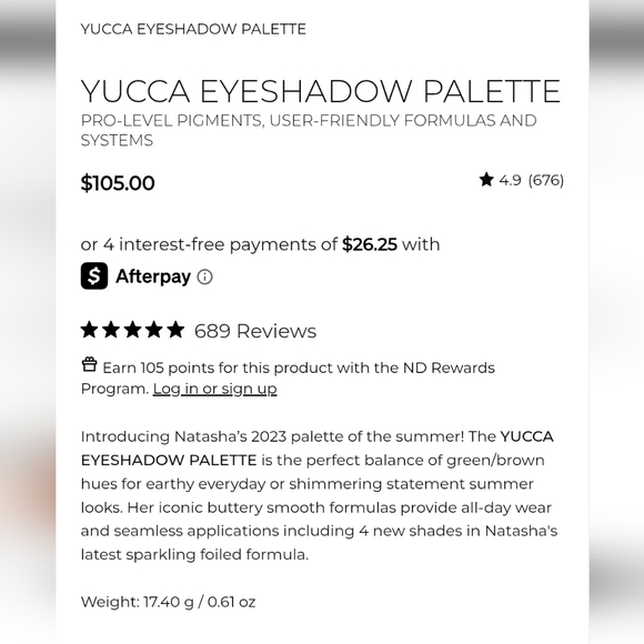 Natasha Denona Yucca Glamorous Eyeshadow Palette With Golds, Neutrals And Deeps - Picture 6 of 6